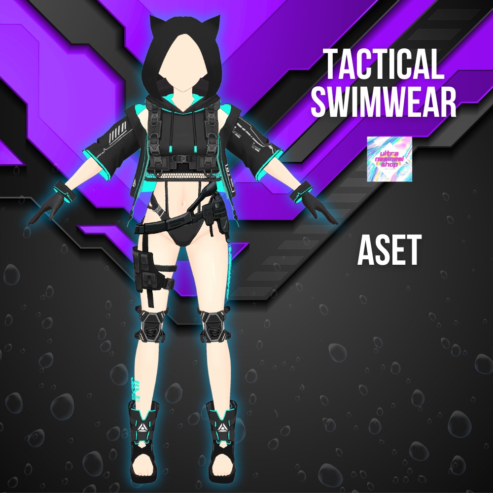 【vroid】6collar / タクティカル水着