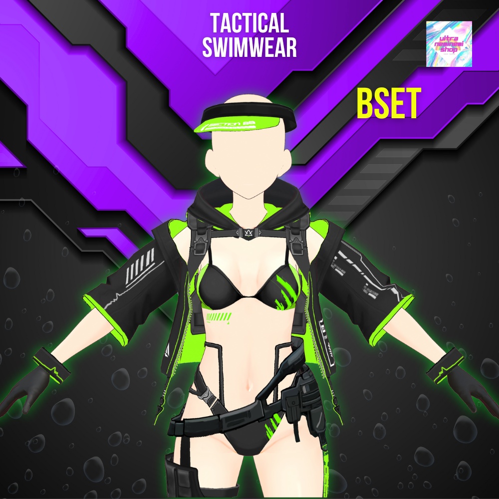 【vroid】6collar / タクティカル水着