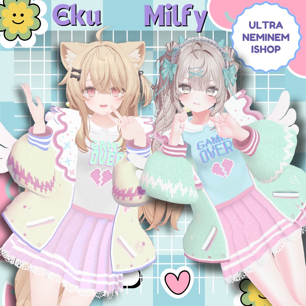 更新しました【11アバター対応】ゆめかわGame💜Over服#UltraNemiNemiShop