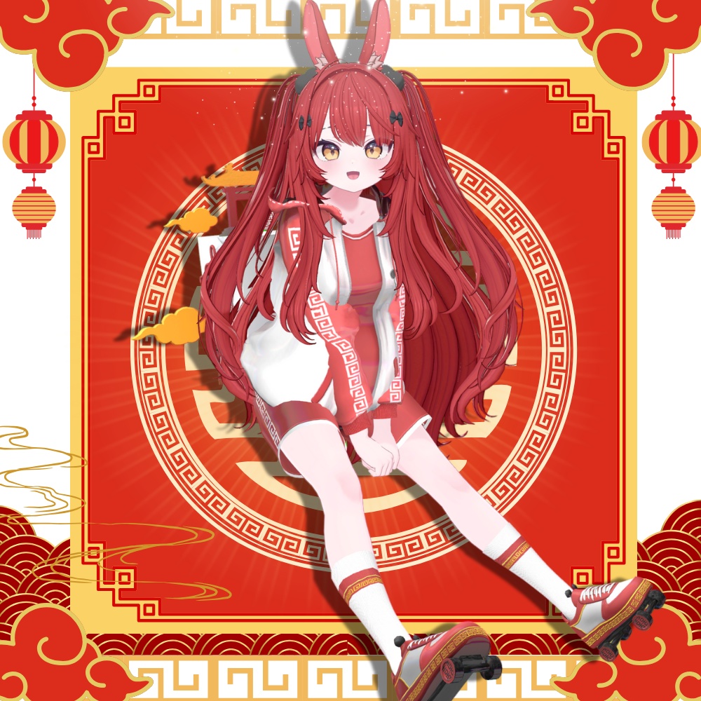 メンズもあり【複数アバター対応】パンダ囍チャイナジャージィ #UltraNemiNemiShop