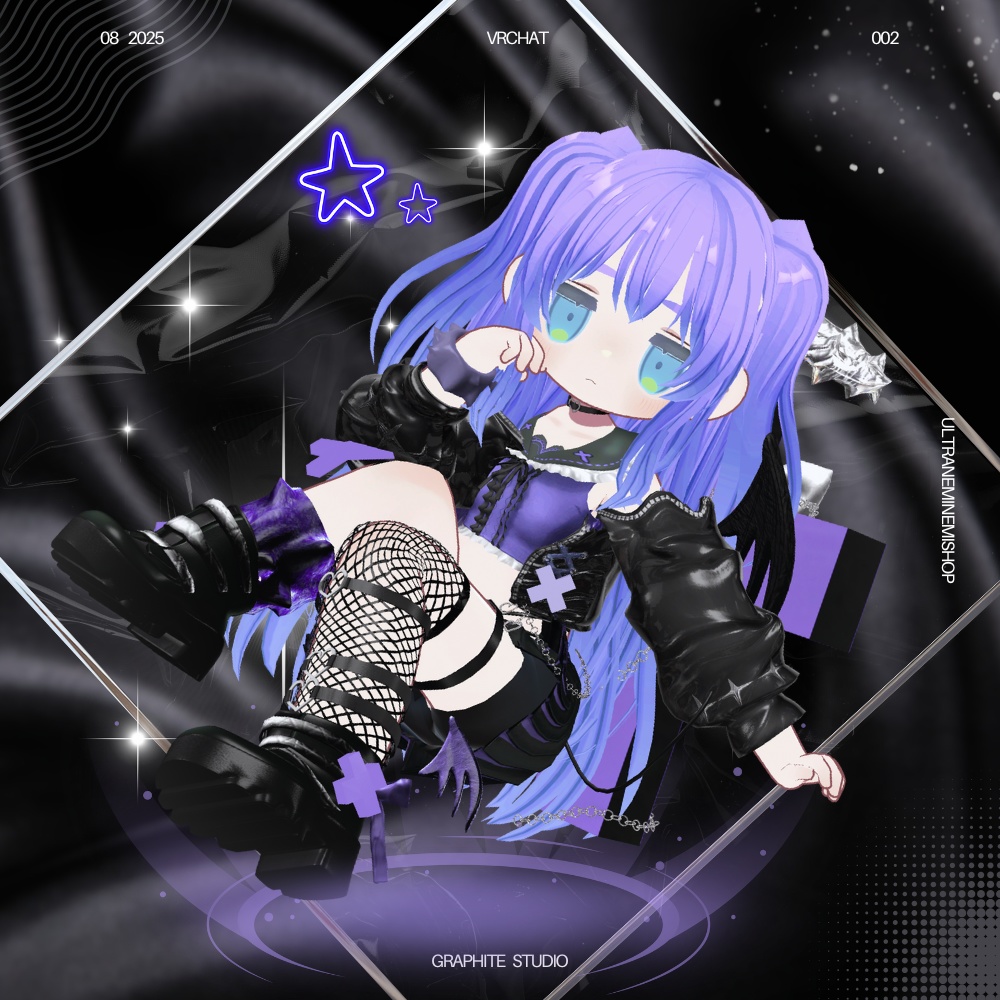 えちかわ💜パンク地雷系ギャル服【複数アバター対応】 #UltraNemiNemiShop