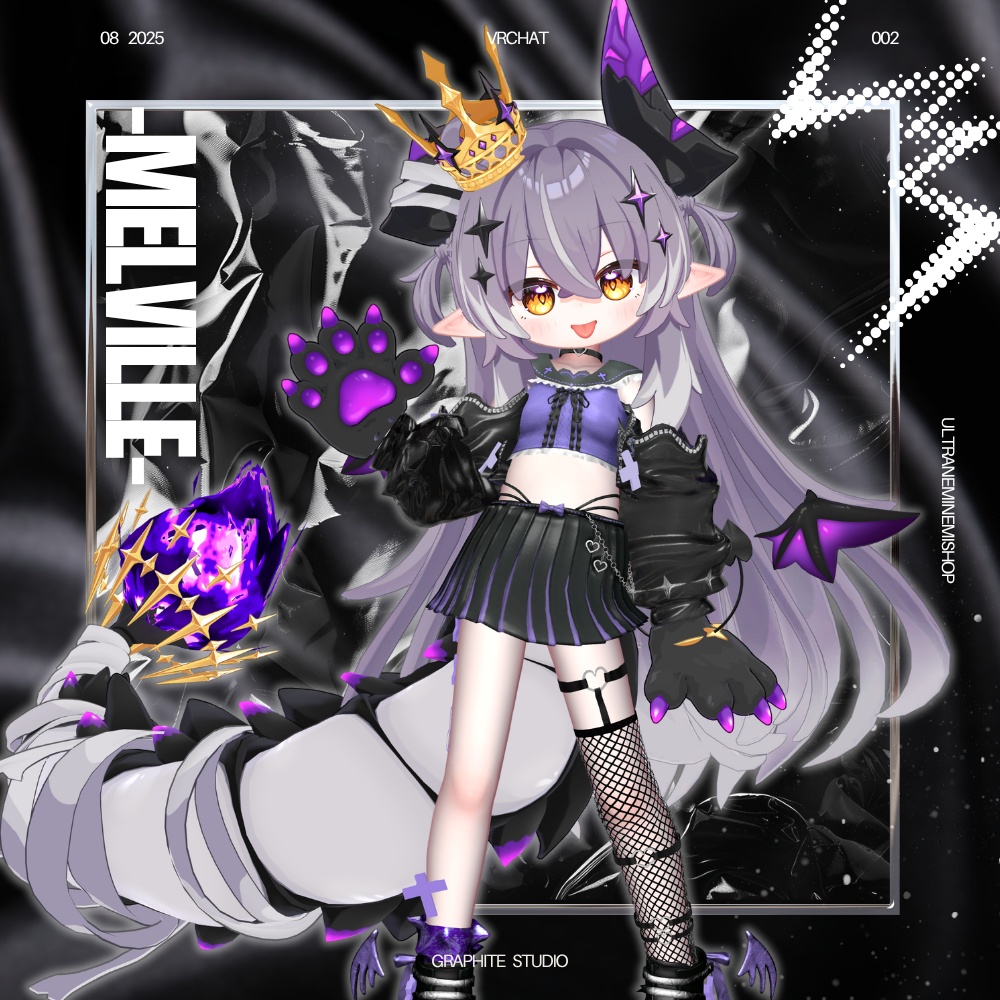 【メルヴィ対応追加】えちかわ💜パンク地雷系ギャル服【23アバター対応】 #UltraNemiNemiShop