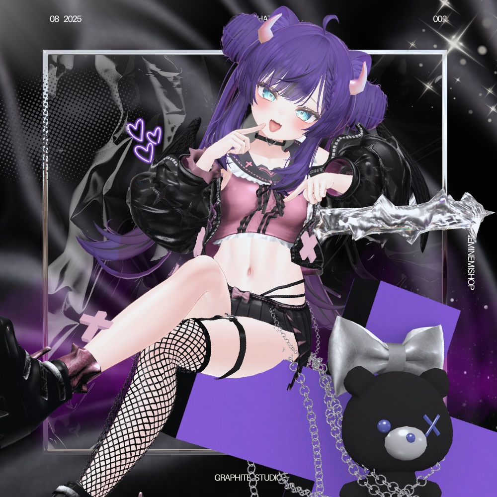 えちかわ💜パンク地雷系ギャル服【複数アバター対応】 #UltraNemiNemiShop