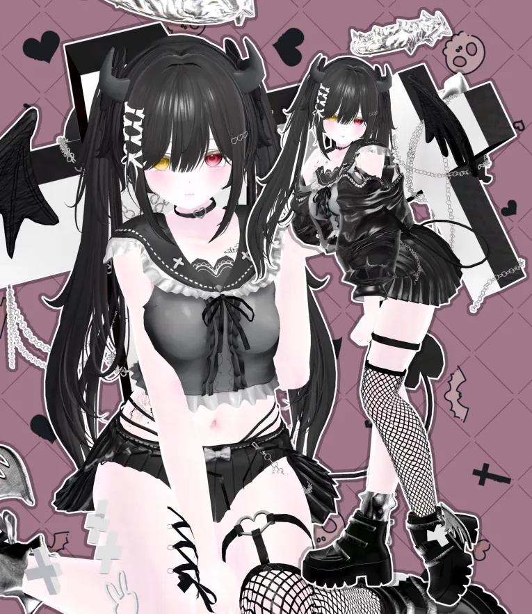 えちかわ💜パンク地雷系ギャル服【複数アバター対応】 #UltraNemiNemiShop