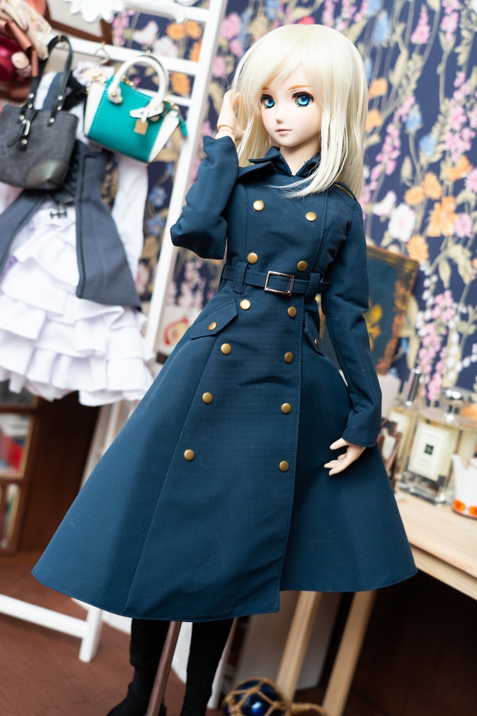 DDサイズ用トレンチコート ディープブルー