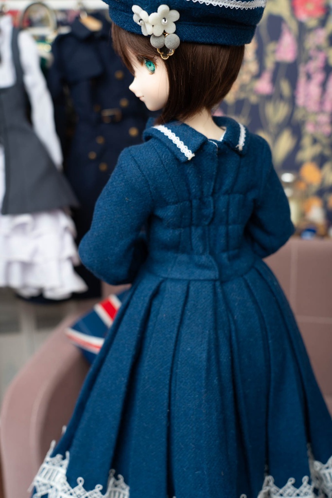 DD&DDS クラシカルワンピース帽子パニエセット(紺)