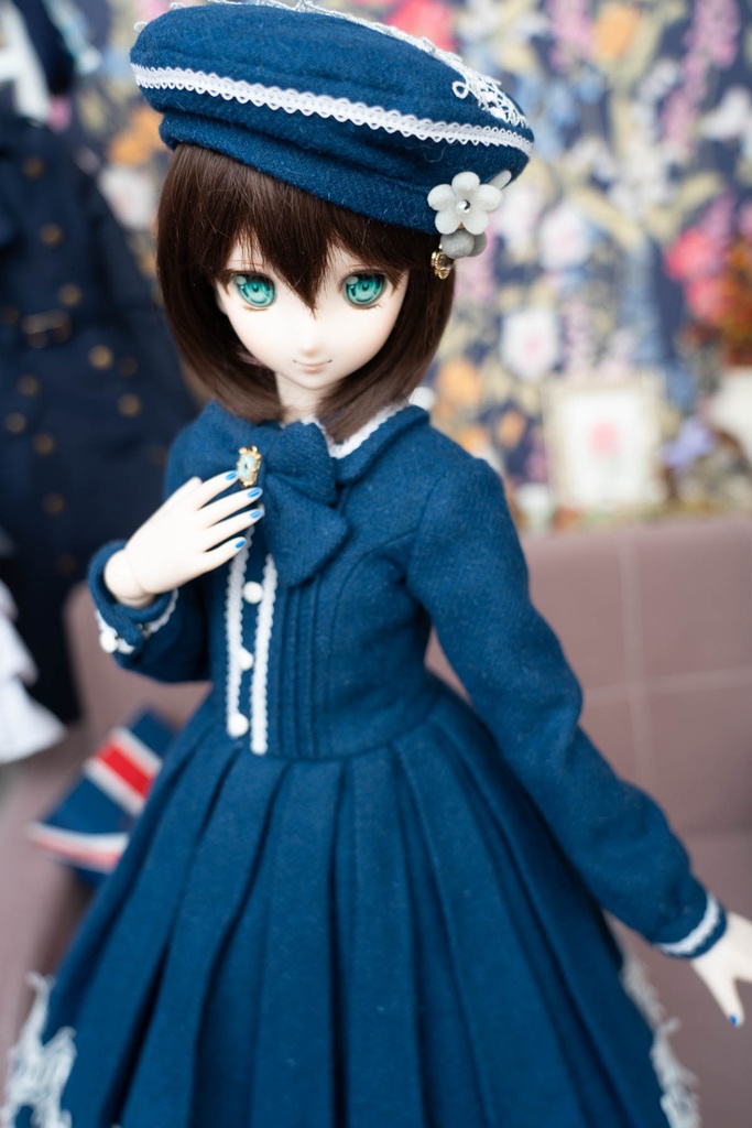 DD&DDS クラシカルワンピース帽子パニエセット(紺)