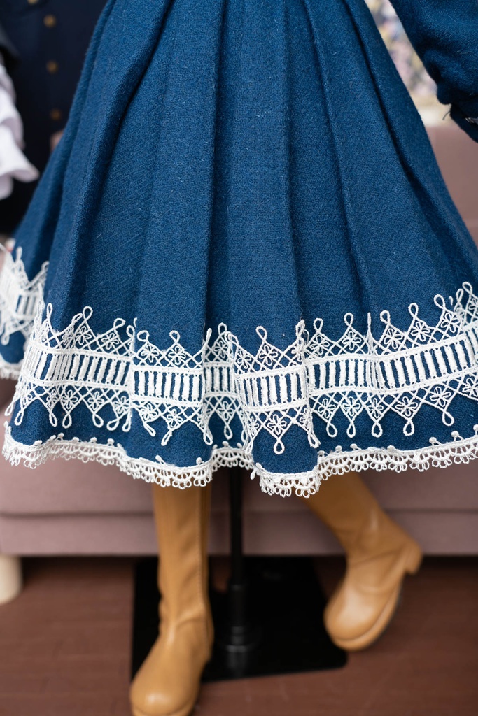 DD&DDS クラシカルワンピース帽子パニエセット(紺)