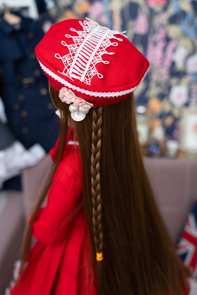 DD&DDS クラシカルワンピース帽子パニエセット(赤)