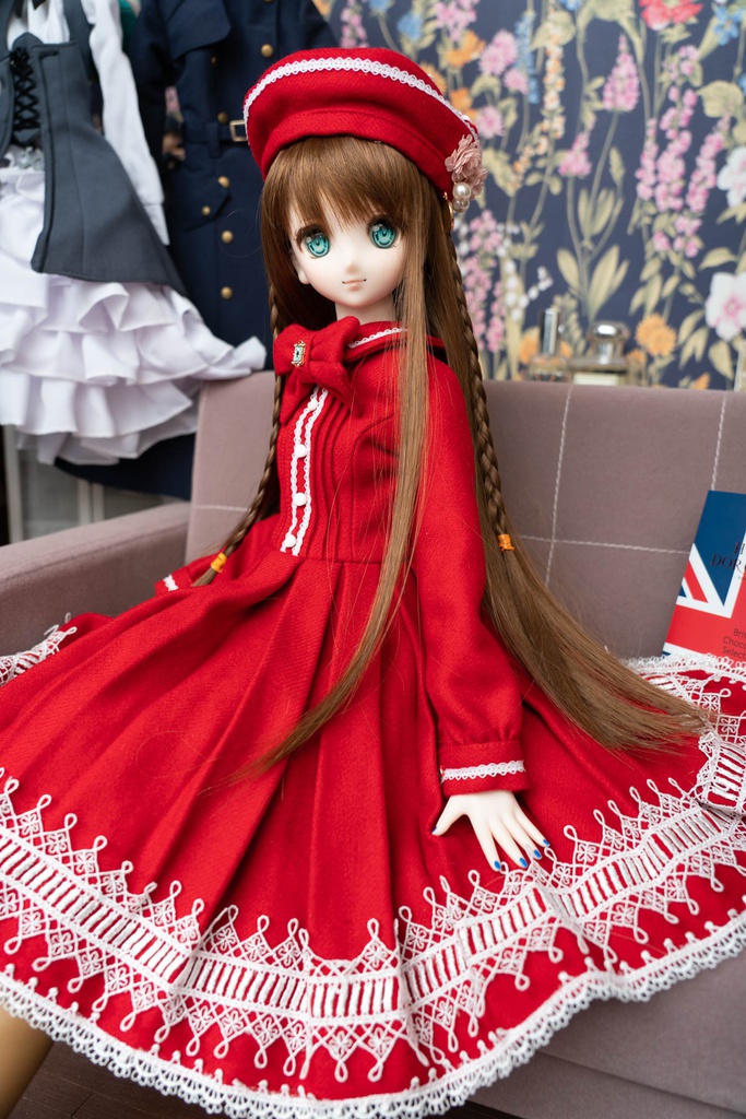 DD&DDS クラシカルワンピース帽子パニエセット(赤)