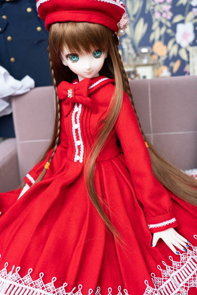 DD&DDS クラシカルワンピース帽子パニエセット(赤)