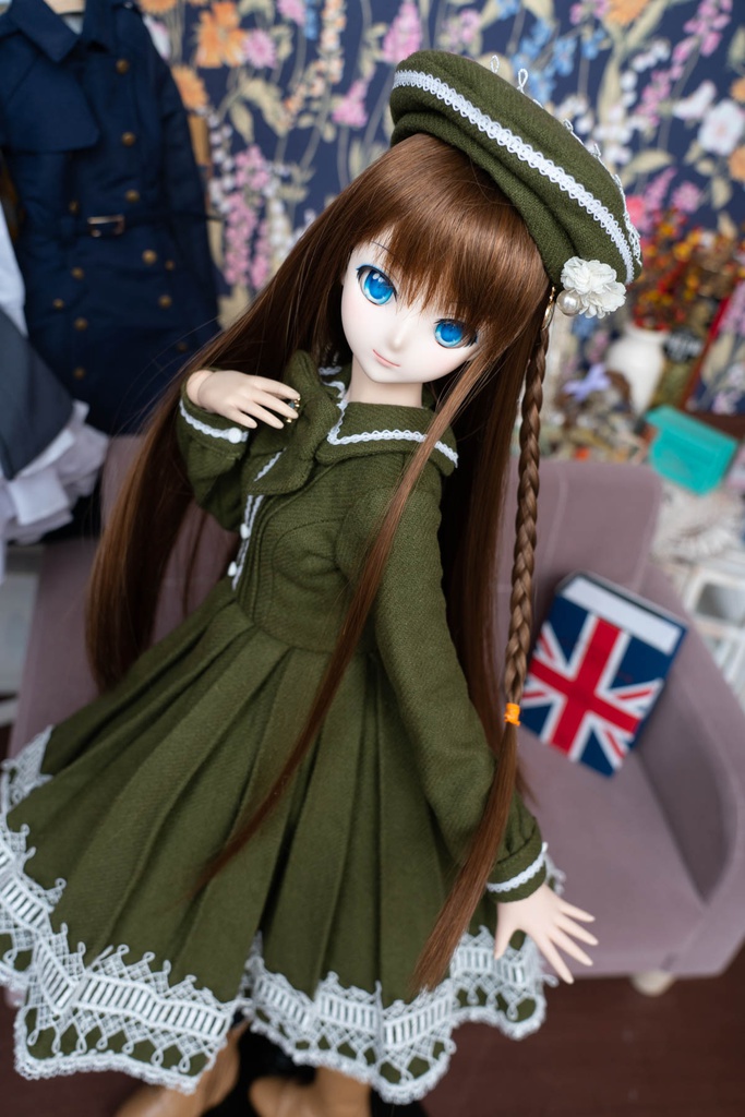 DD&DDS クラシカルワンピース帽子パニエセット(モスグリーン)