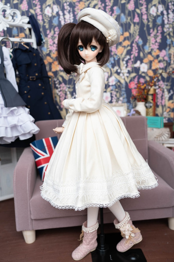 DD&DDS クラシカルワンピース帽子パニエセット(オフホワイト)