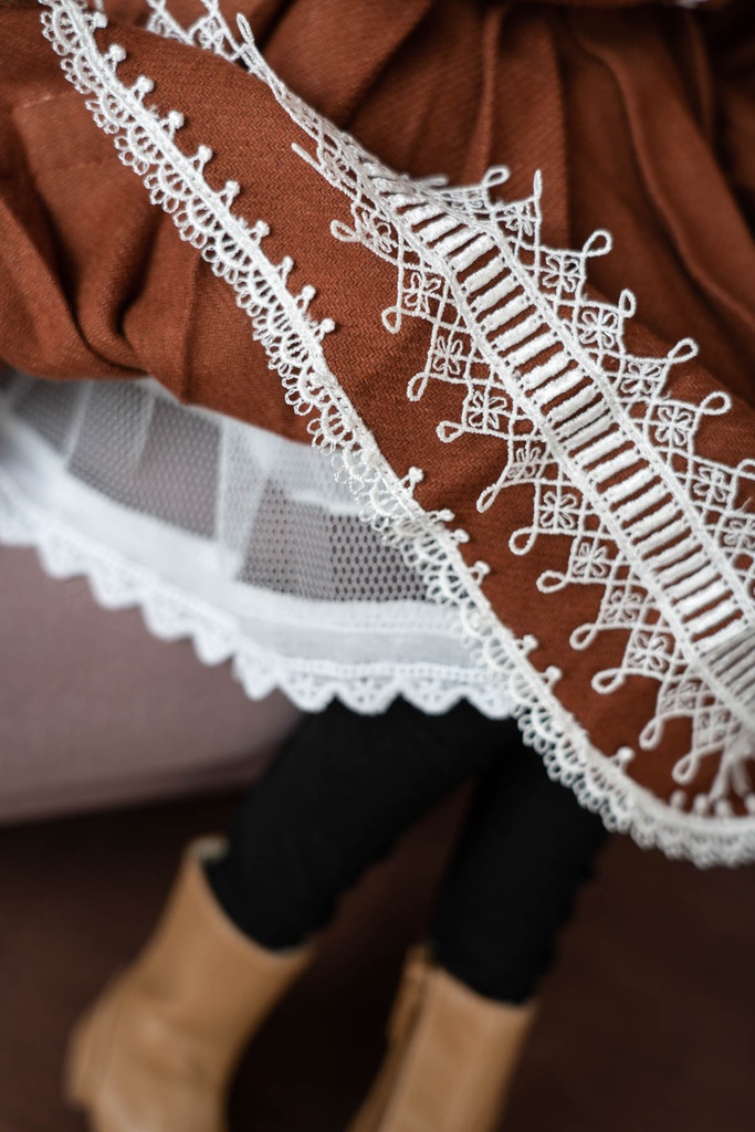 DD&DDS クラシカルワンピース帽子パニエセット(ライトブラウン)