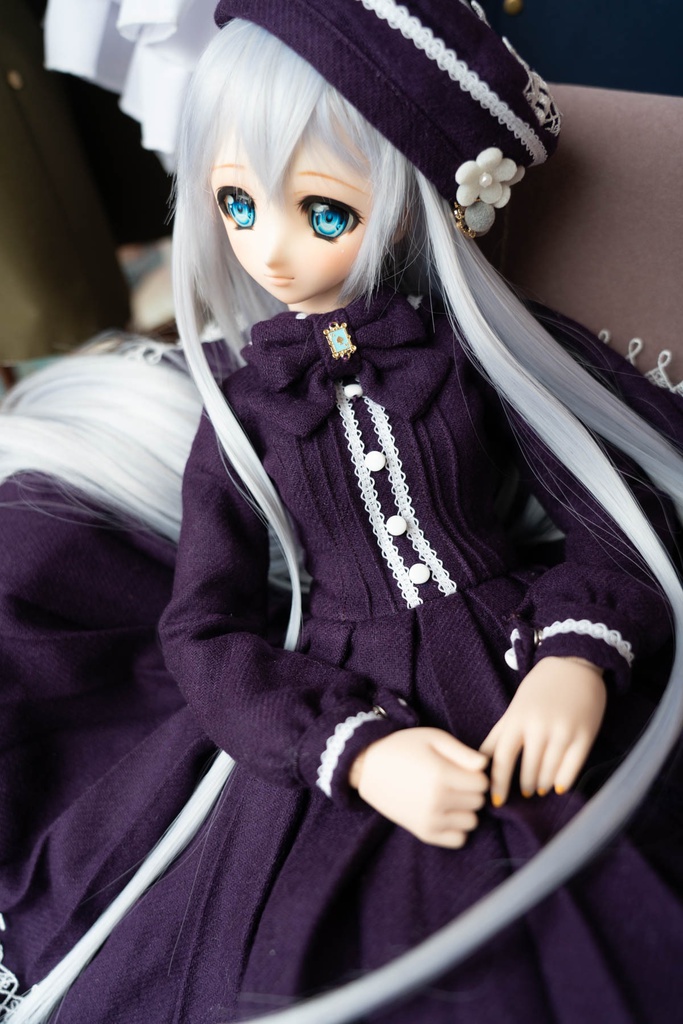 DD&DDS クラシカルワンピース帽子パニエセット(紫)