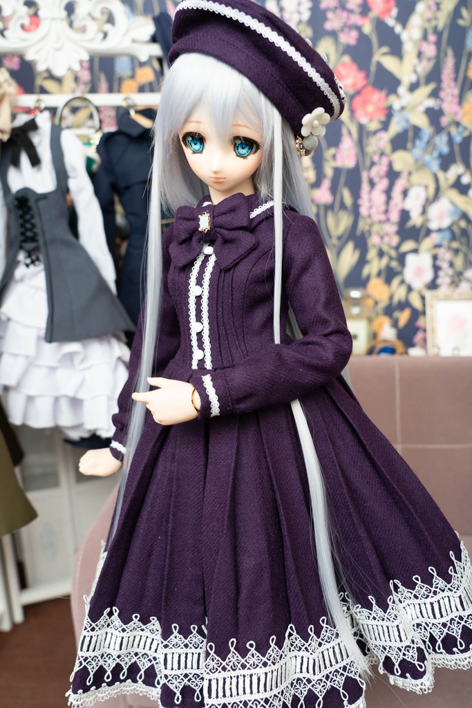 DD&DDS クラシカルワンピース帽子パニエセット(紫)