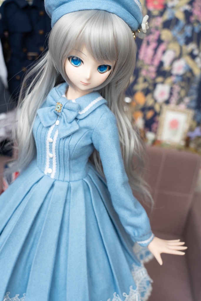 DD&DDS クラシカルワンピース帽子パニエセット(水色)