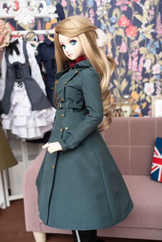 DDサイズ用トレンチコート ダークグリーン