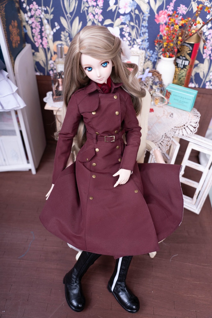 DDサイズ用トレンチコート ボルドー色