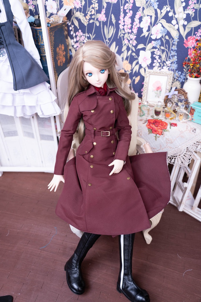 DDサイズ用トレンチコート ボルドー色