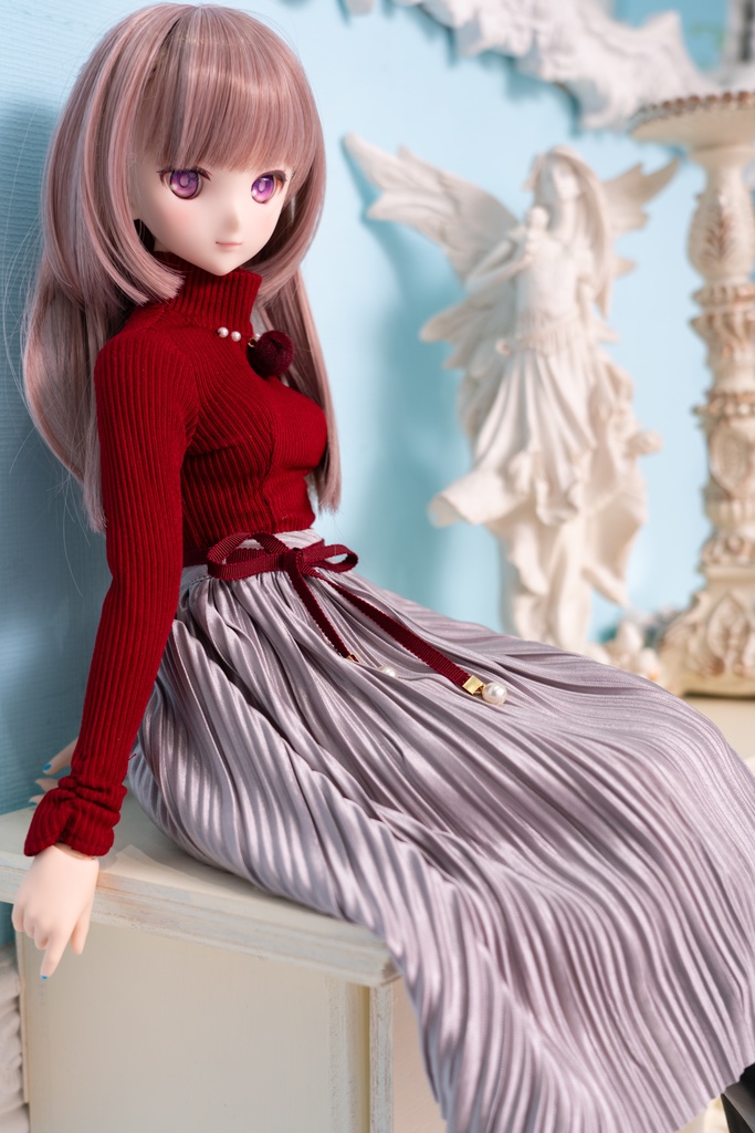 DD・DDSリボン付きアコーディオンスカート(4色)