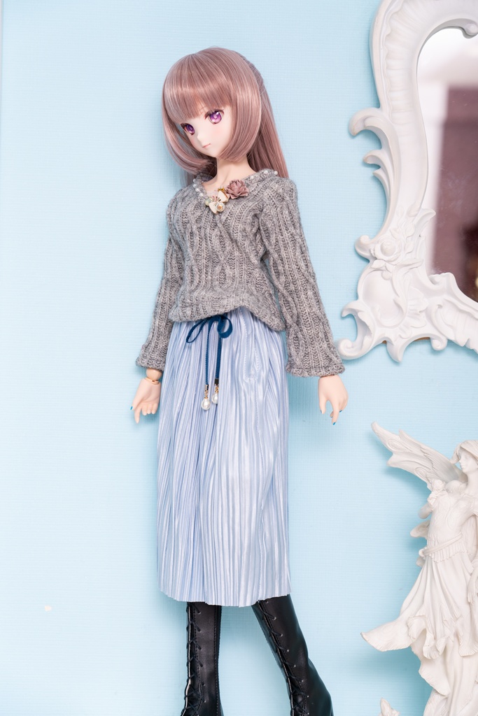 DD・DDSリボン付きアコーディオンスカート(4色)