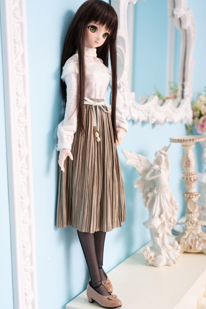 DD・DDSリボン付きアコーディオンスカート(4色)