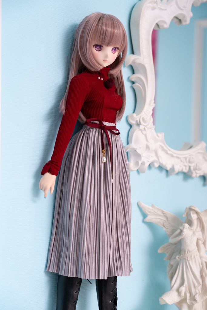 DD・DDSリボン付きアコーディオンスカート(4色)