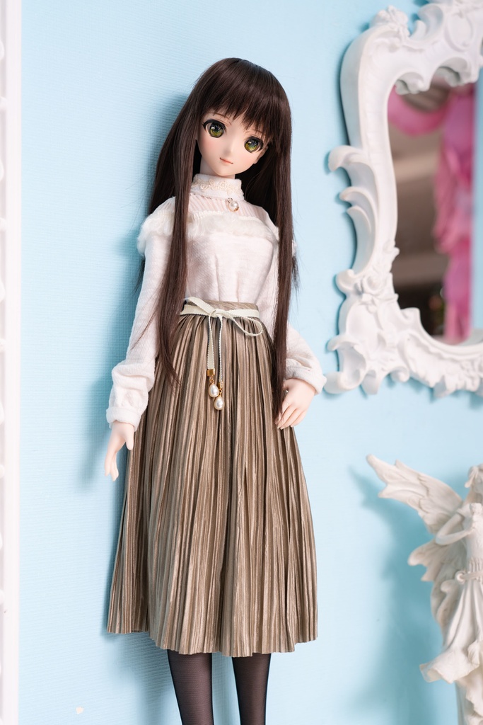 DD・DDSリボン付きアコーディオンスカート(4色)