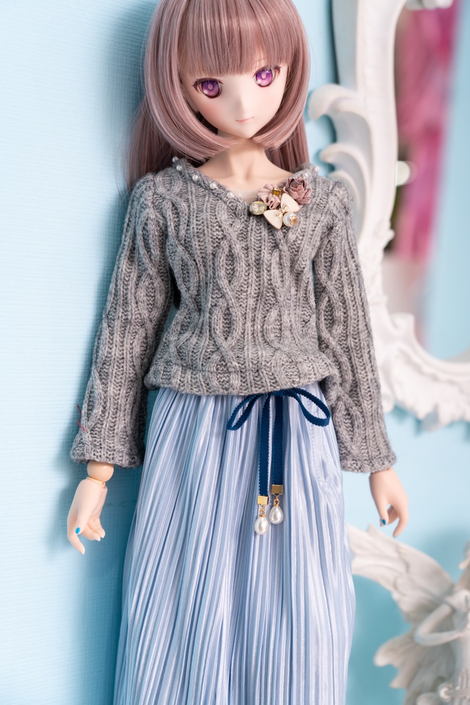 DD・DDSリボン付きアコーディオンスカート(4色)