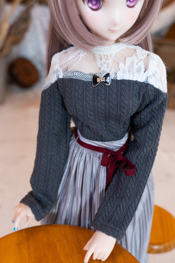 アランニット調レースカットソー DD・DDSサイズ