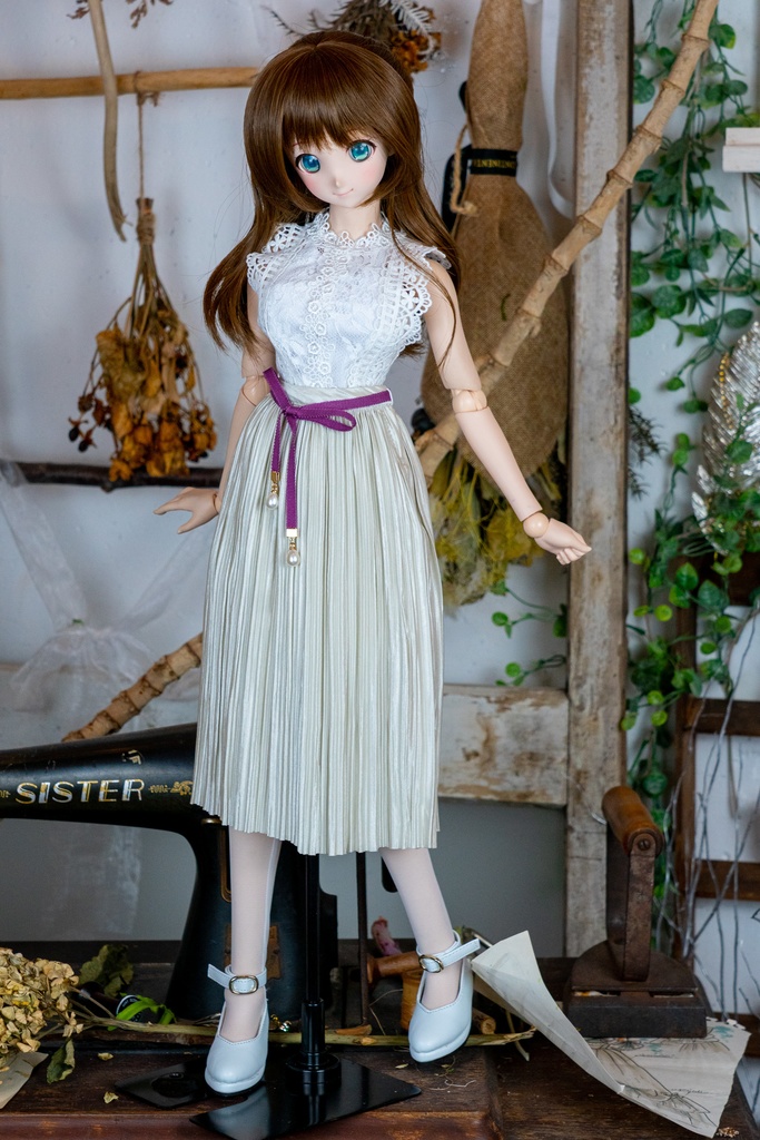 DD・DDSリボン付きアコーディオンスカート(4色)