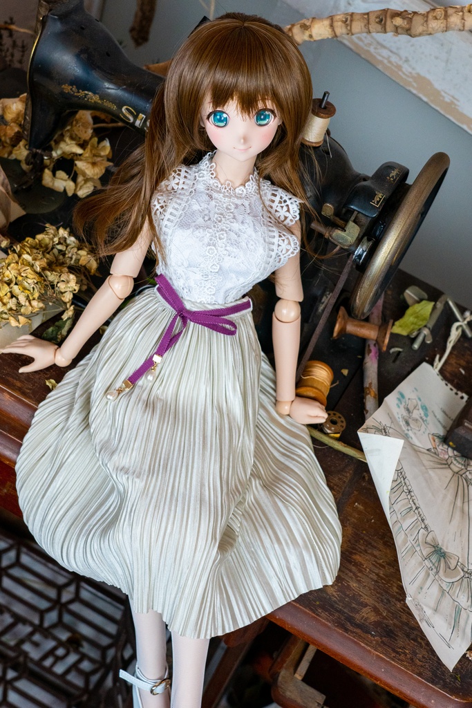 DD・DDSリボン付きアコーディオンスカート(4色)