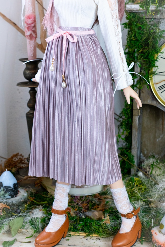 DD・DDSリボン付きアコーディオンスカート(4色)