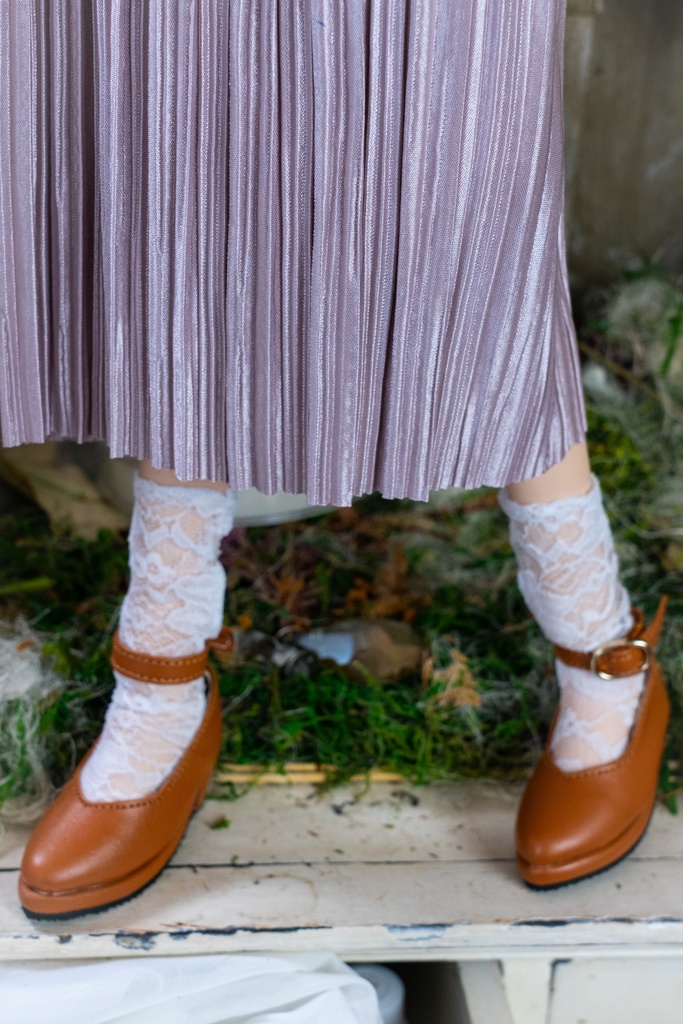 DD・DDSリボン付きアコーディオンスカート(4色)