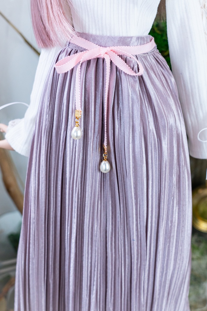 DD・DDSリボン付きアコーディオンスカート(4色)