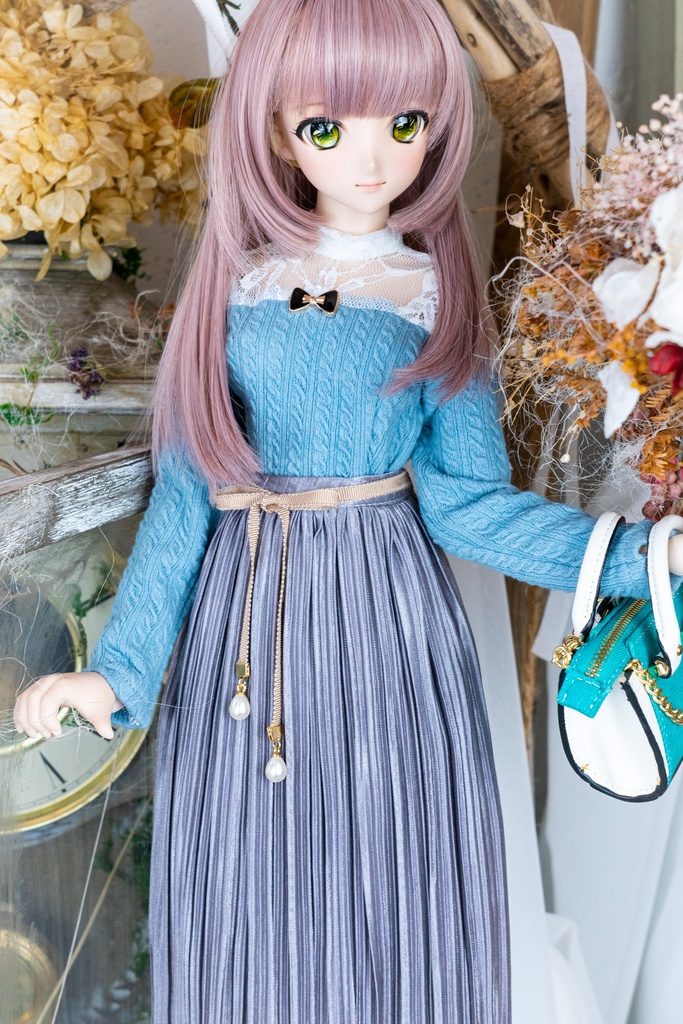 DD・DDSリボン付きアコーディオンスカート(4色)