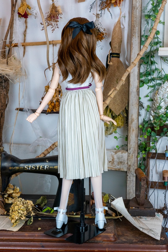 DD・DDSリボン付きアコーディオンスカート(4色)