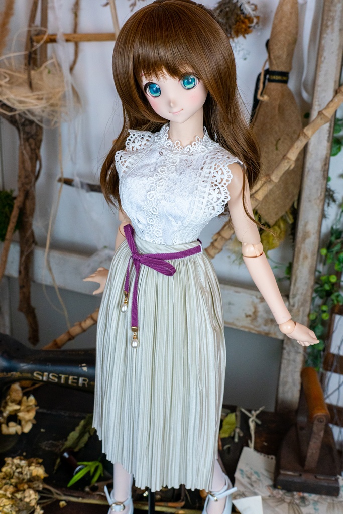 DD・DDSリボン付きアコーディオンスカート(4色)