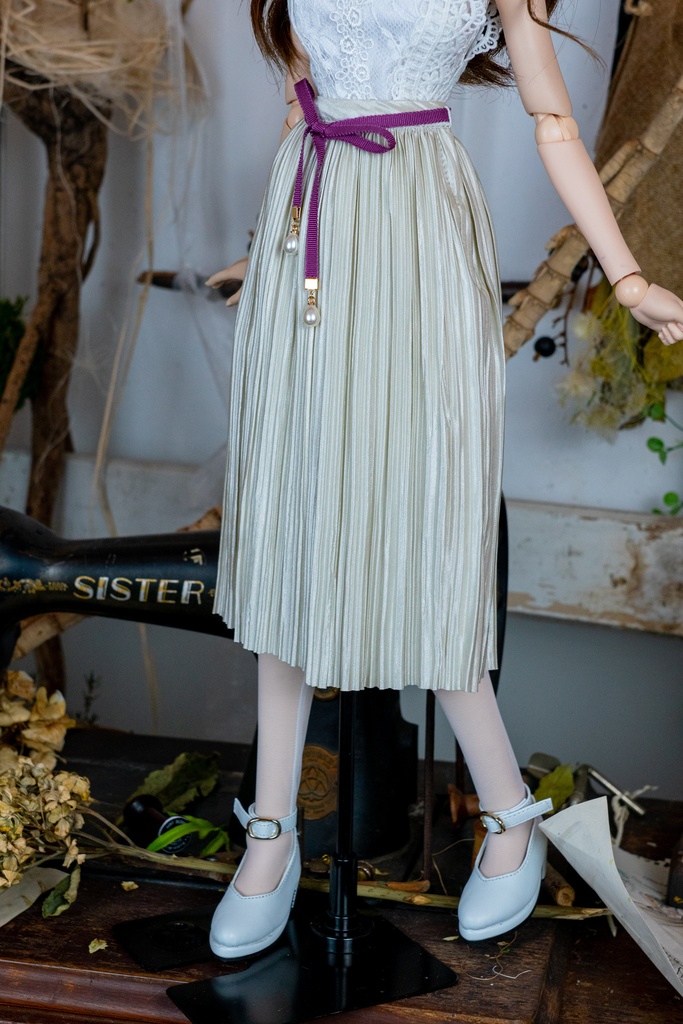 DD・DDSリボン付きアコーディオンスカート(4色)