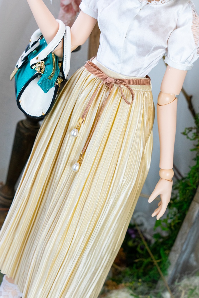 DD・DDSリボン付きアコーディオンスカート(4色)