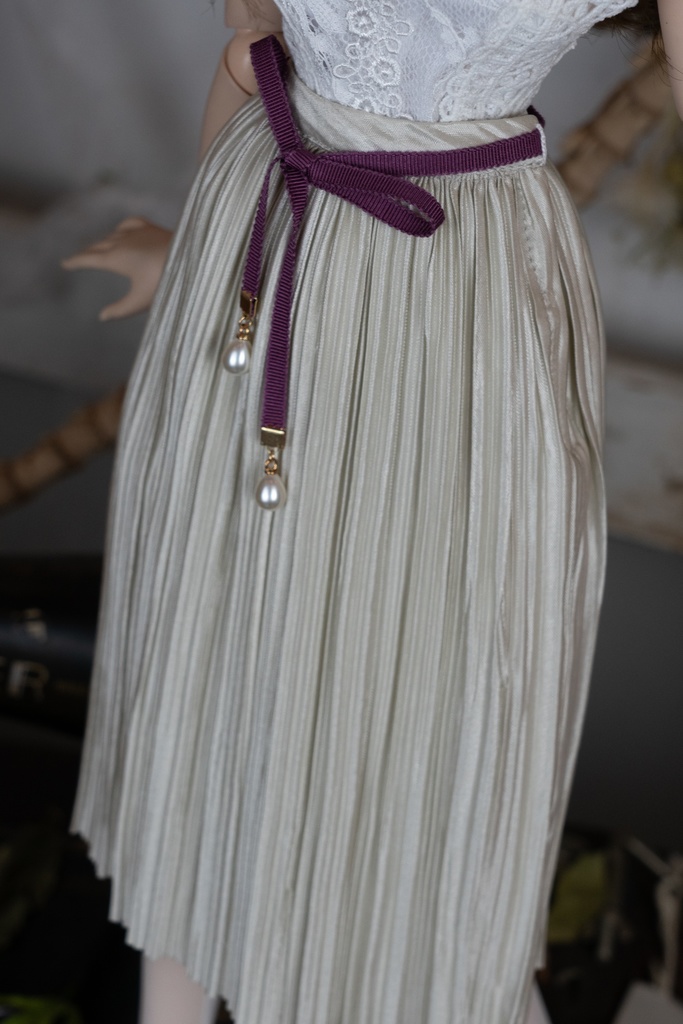 DD・DDSリボン付きアコーディオンスカート(4色)