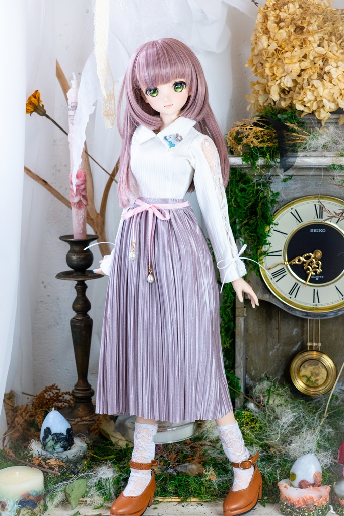 DD・DDSリボン付きアコーディオンスカート(4色)