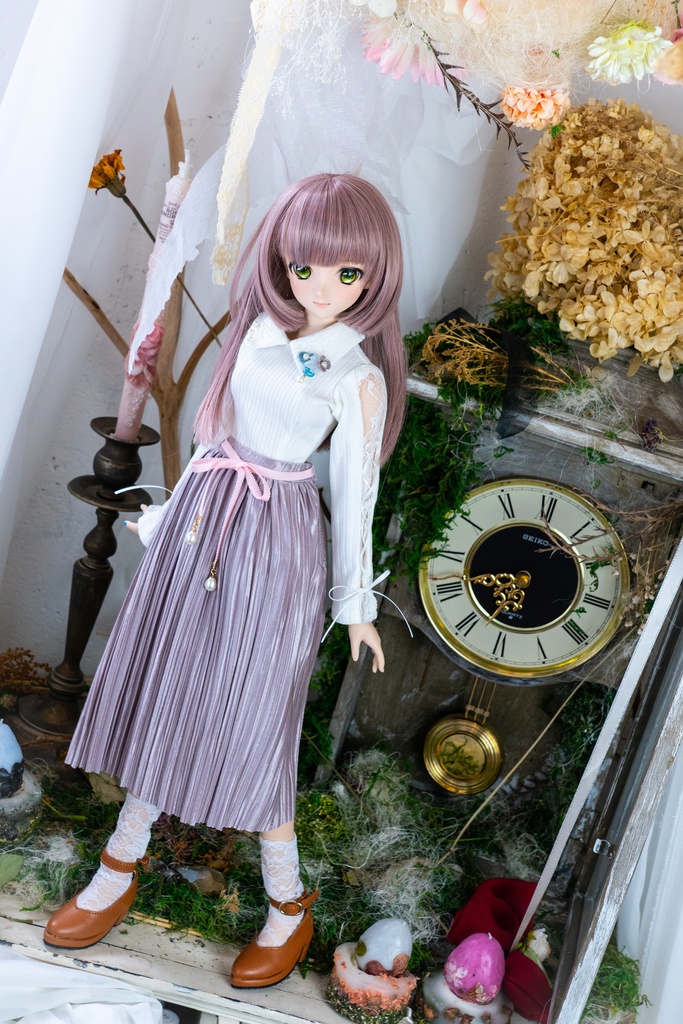 DD・DDSリボン付きアコーディオンスカート(4色)