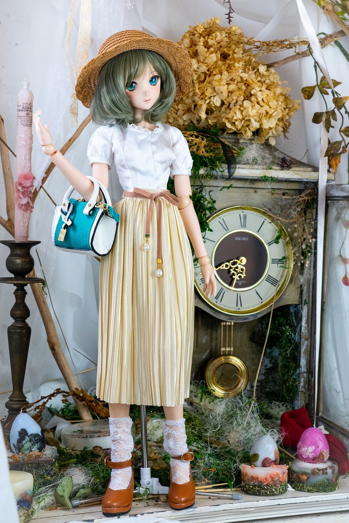 DD・DDSリボン付きアコーディオンスカート(4色)