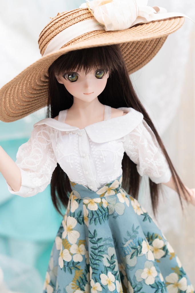 DD・DDSサイズ ジョーゼットフレアスカート(ミント)