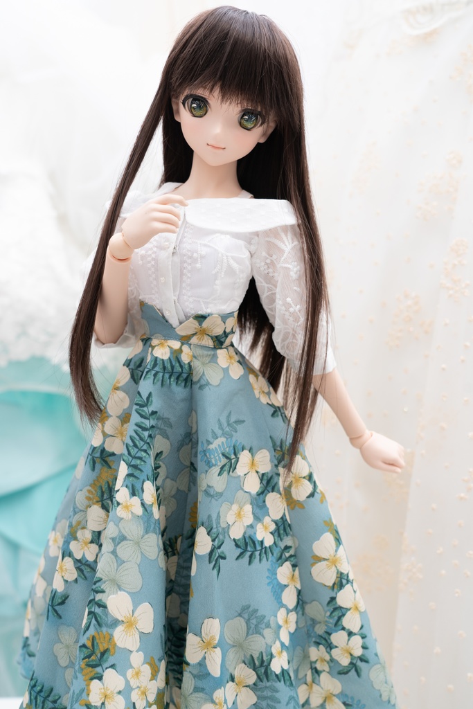 DD・DDSサイズ ジョーゼットフレアスカート(ミント)