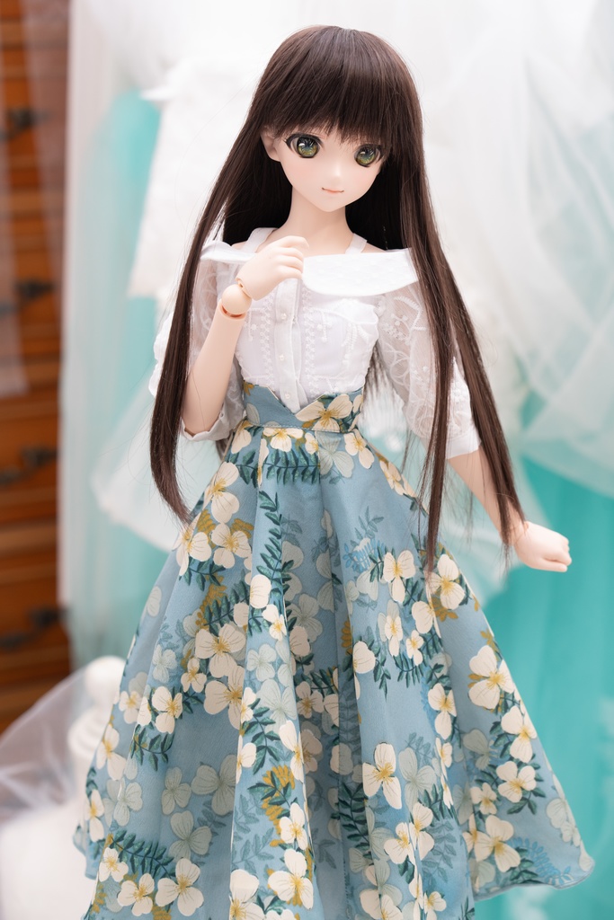 DD・DDSサイズ ジョーゼットフレアスカート(ミント)