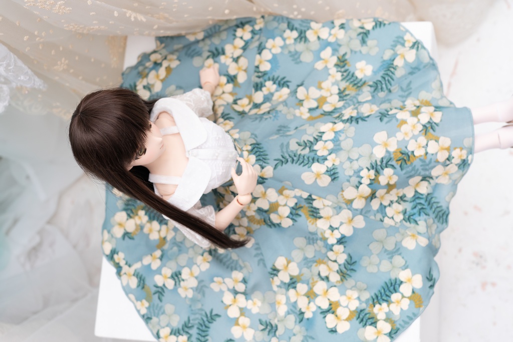 DD・DDSサイズ ジョーゼットフレアスカート(ミント)