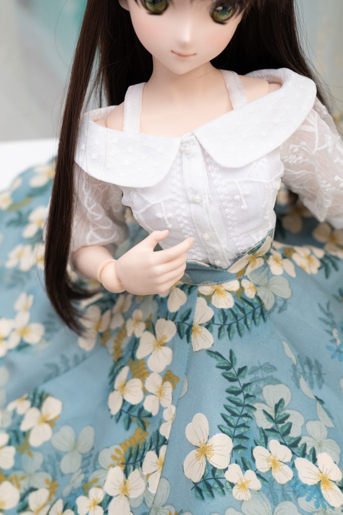 DD・DDSサイズ ジョーゼットフレアスカート(ミント)